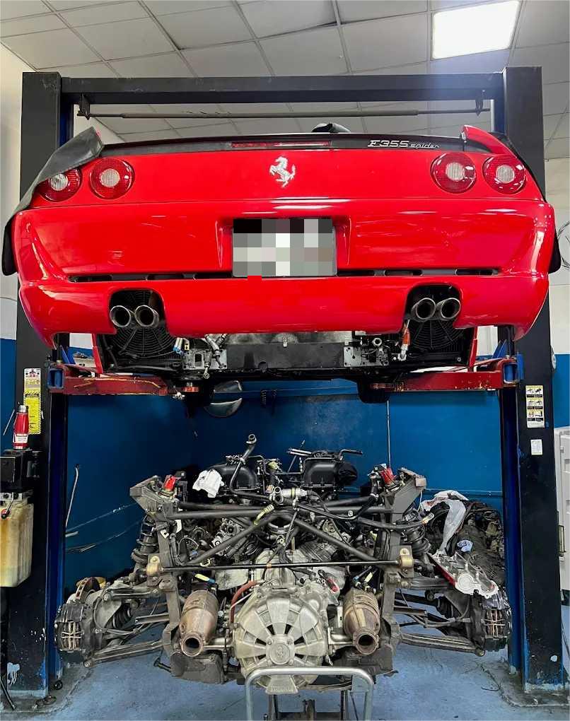 Ferrari F355 Spider Engine is Repairing at DME Auto Garage