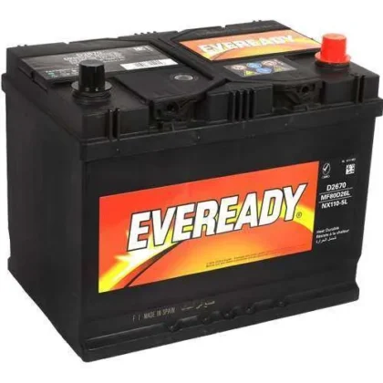 Eveready Battery, JIS 12V 70AH 550A 80D26L