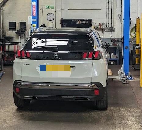 White Peugeot 3008 Servicing at DME Auto Workshop
