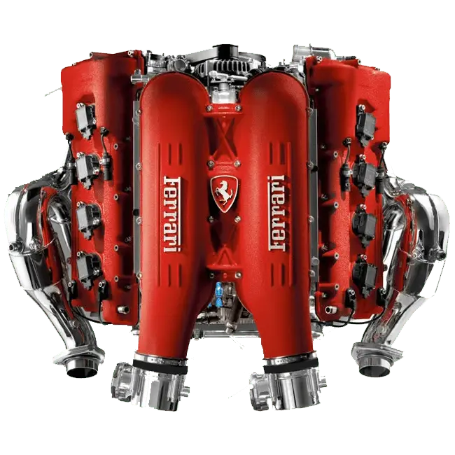 Ferrari Car Engine in DME Auto Repairing Service Center.