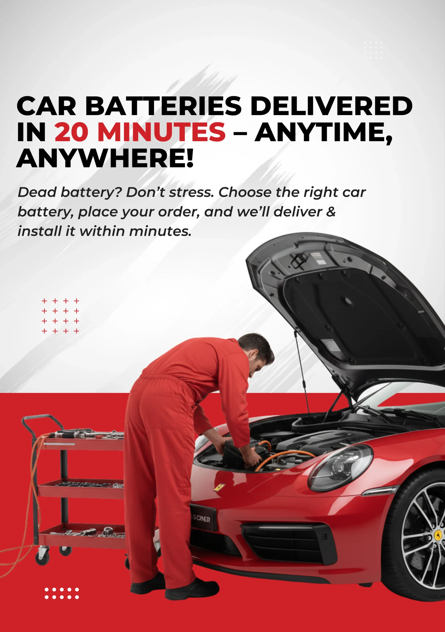 Car Batteries Delivered in 20 Minutes - Anytime, Anywhere!